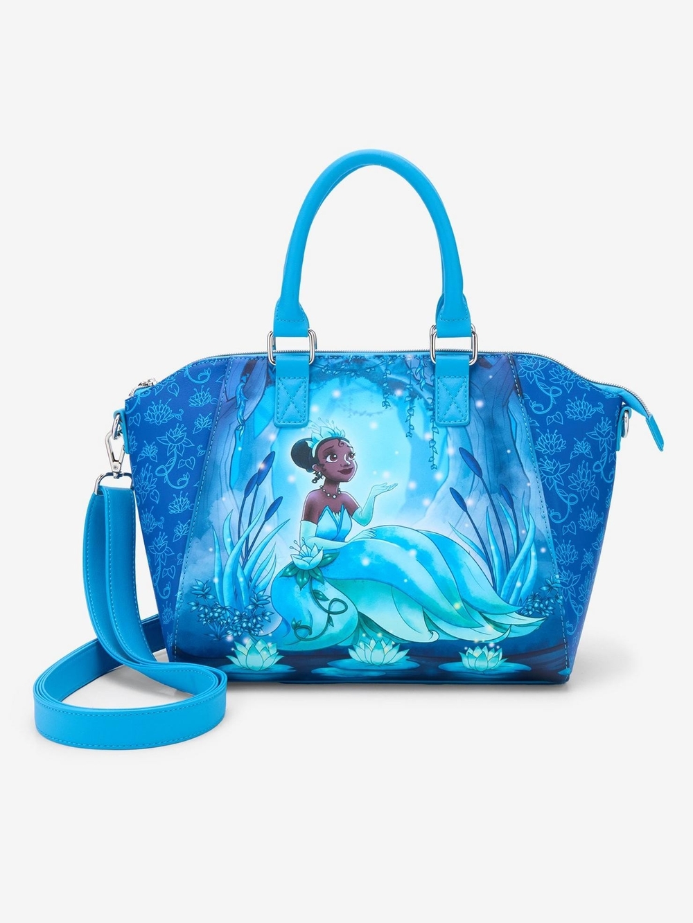 Loungefly Disney Princess Tiana Blue Satchel Purse Handbag Crossbody Bag NWT